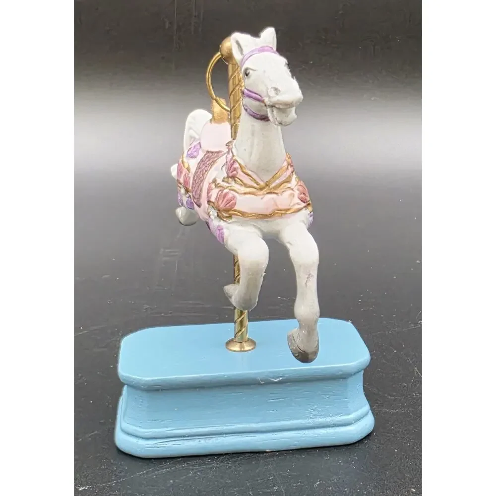 Vintage Handpainted Carousel Horse Figurines Set – Ceramic & Porcelain Pair